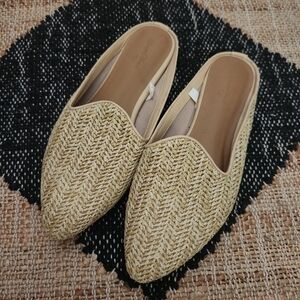 Elegant Tan Woven Mules